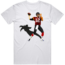 Tom Brady Goat Shadow Tampa Bay Football Mens Size Large White T Shirt Tom Brady Goat Shadow Tampa Bay Football Mens Size Large White T Shirt