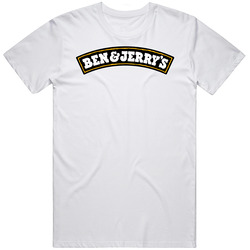 Ben And Jerrys Ice Cream Logo Mens Size Large White  T Shirt