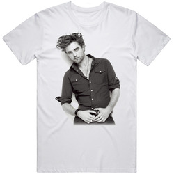 Robert Pattinson Mens Size Large White T Shirt Robert Pattinson Mens Size Large White T Shirt