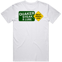 Quaker Steak & Lube Favourite Food Mens Size Large White T Shirt Quaker Steak & Lube Favourite Food Mens Size Large White T Shirt