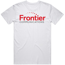 Frontier Communications Corporation Nasdaq Company Logo Employee Fan Mens Size Large White  T Shirt