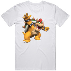 Bowser Super Mario Video Game Mens Size Large White T Shirt Bowser Super Mario Video Game Mens Size Large White T Shirt
