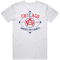 Chicago American Giants Negro Baseball Team Retro Mens Size Large White T Shirt Chicago American Giants Negro Baseball Team Retro Mens Size Large White T Shirt