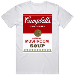 Campbell's Cream Of Mushroom Soup Can Label Halloween Costume Mens Size Large White T Shirt Campbell's Cream Of Mushroom Soup Can Label Halloween Costume Mens Size Large White T Shirt