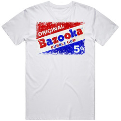 Original Bazooka Bubble Gum Retro Vintage Candy Mens Size Large White  T Shirt