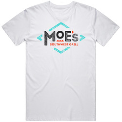 Moe's Southwest Grill American Favourite Food Mens Size Large White T Shirt Moe's Southwest Grill American Favourite Food Mens Size Large White T Shirt