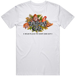 Rainforest Cafe Favourite Food Mens Size Large White  T Shirt