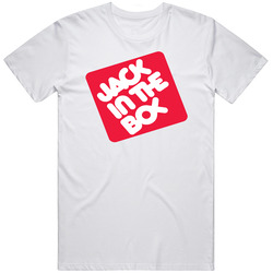 Jack In The Box Popular California Fast Food Restaurant Mens Size Large White  T Shirt