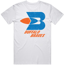 Buffalo Braves Basketball Retro Throwback Logo Worn Look Fan Mens Size Large White T Shirt Buffalo Braves Basketball Retro Throwback Logo Worn Look Fan Mens Size Large White T Shirt