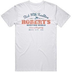 Robert's Western World Nashville Tennessee Top Restaurants Food Fan Lover Foodie Worn Look Mens Size Large White  T Shirt