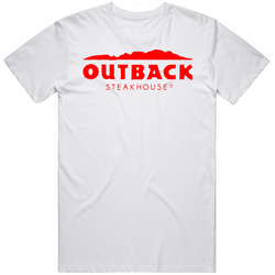 Outback Steakhouse American Favorite Fast Food Mens Size Large White  T Shirt