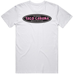 Taco Cabana Mexican Patio Cafe Grill Food Restaurant Logo Mens Size Large White  T Shirt