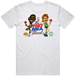 Larry Bird Magic Johnson Retro Mens Size Large White T Shirt Larry Bird Magic Johnson Retro Mens Size Large White T Shirt