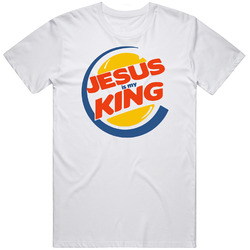 Jesus Is My King Burger King Logo Parody Mens Size Large White T Shirt Jesus Is My King Burger King Logo Parody Mens Size Large White T Shirt