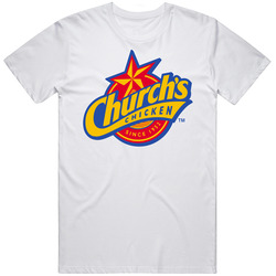 Church's Chicken Favourite Food Mens Size Large White T Shirt Church's Chicken Favourite Food Mens Size Large White T Shirt