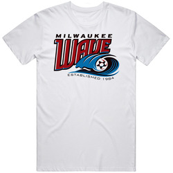 Milwaukee Wave United A-league Soccer Fc Team Retro Logo Mens Size Large White T Shirt Milwaukee Wave United A-league Soccer Fc Team Retro Logo Mens Size Large White T Shirt