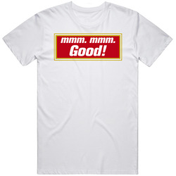 Mmm Mmm Good Campbell's Soup Most Memorable Ad Slogan Mens Size Large White  T Shirt