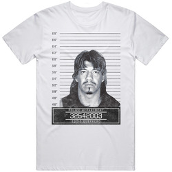 Eddie Guerrero Famous Sports Star Mugshot Police Department Mens Size Large White T Shirt Eddie Guerrero Famous Sports Star Mugshot Police Department Mens Size Large White T Shirt