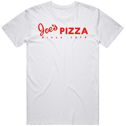 Joes Pizza New York Pizzeria Restaurant Mens Size Large White T Shirt Joes Pizza New York Pizzeria Restaurant Mens Size Large White T Shirt