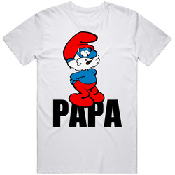 Papa Smurf Mens Size Large White T Shirt Papa Smurf Mens Size Large White T Shirt