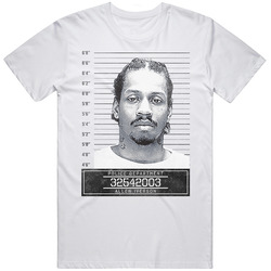 Allen Iverson Famous Sports Star Mugshot Police Department Mens Size Large White T Shirt Allen Iverson Famous Sports Star Mugshot Police Department Mens Size Large White T Shirt