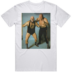 Mad Dog Vachon Baron Von Raschke Old School Pro Wrestling Duo Mens Size Large White T Shirt Mad Dog Vachon Baron Von Raschke Old School Pro Wrestling Duo Mens Size Large White T Shirt