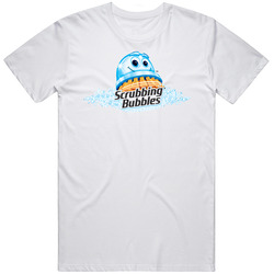 Scrubbing Bubbles Soap Cleaning Product Mascot Mens Size Large White  T Shirt