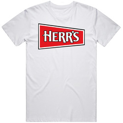 Herr's Snacks Most Popular Potato Chip Brand Snack Food Lovers Mens Size Large White  T Shirt