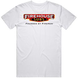 Firehouse Subs Sandwhich Restaurant Mens Size Large White  T Shirt
