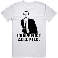 Barney Stinson How I Met Your Mother Challenge Accepted Mens Size Large White T Shirt Barney Stinson How I Met Your Mother Challenge Accepted Mens Size Large White T Shirt