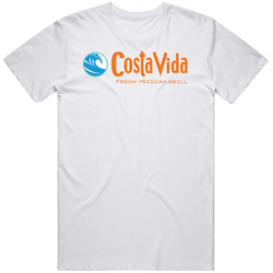 Costa Vida Fresh Mexican Grill Food Restaurant Logo Mens Size Large White  T Shirt