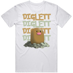 Diglett Pokemon Character Fan Mens Size Large White T Shirt Diglett Pokemon Character Fan Mens Size Large White T Shirt