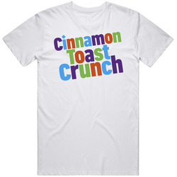 Cinnamon Toast Crunch Logo Greatest Cereal Of All Time Breakfast Fan Foodie Mens Size Large White  T Shirt