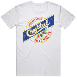Louisiana's Pure Crystal Hot Sauce Logo Grunge Vintage Worn Look Mens Size Large White T Shirt Louisiana's Pure Crystal Hot Sauce Logo Grunge Vintage Worn Look Mens Size Large White T Shirt