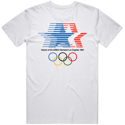 Los Angeles Olympiad 1984 Olympic Games Sports Fan Mens Size Large White T Shirt Los Angeles Olympiad 1984 Olympic Games Sports Fan Mens Size Large White T Shirt
