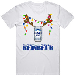 Busch Light Reinbeer Funny Beer Lager Fan Christmas Mens Size Large White T Shirt Busch Light Reinbeer Funny Beer Lager Fan Christmas Mens Size Large White T Shirt