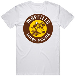 Mayfield Dairy Farms Ice Cream Snack Food Logo Mens Size Large White  T Shirt