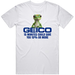 15 Minutes Could Save You Geico Most Memorable Ad Slogan Mens Size Large White T Shirt 15 Minutes Could Save You Geico Most Memorable Ad Slogan Mens Size Large White T Shirt