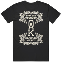 Oak Long Bar Kitchen Boston Massachusetts Top Restaurants Food Fan Lover Foodie Black Mens Size Large T Shirt