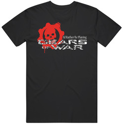Id Rather Be Playing Gears Of War Video Game Black Mens Size Large T Shirt