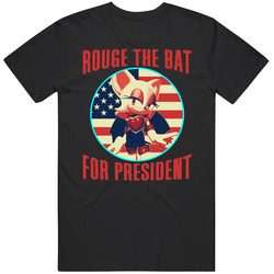 Rouge The Bat Sonic For President Spy Video Game Fan Black Mens Size Large T Shirt Rouge The Bat Sonic For President Spy Video Game Fan Black Mens Size Large T Shirt