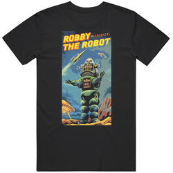 Robby The Robot Forbidden Planet Black Mens Size Large T Shirt Robby The Robot Forbidden Planet Black Mens Size Large T Shirt