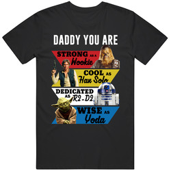 Daddy Strong Cool Wise Star Wars English Dad Father's Day Black Mens Size Large T Shirt Daddy Strong Cool Wise Star Wars English Dad Father's Day Black Mens Size Large T Shirt