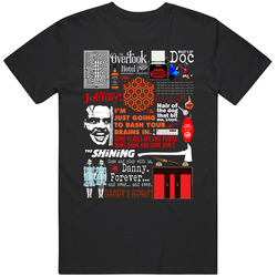 The Shining Steven King Stanley Kubrick Classic Horror Movie Poster Quote Mashup Black Mens Size Large T Shirt The Shining Steven King Stanley Kubrick Classic Horror Movie Poster Quote Mashup Black Mens Size Large T Shirt