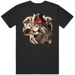 Naruto Gaara Sand Black Mens Size Large T Shirt Naruto Gaara Sand Black Mens Size Large T Shirt