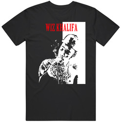 Wiz Khalifa Smoking Rap Gangster Black Mens Size Large T Shirt Wiz Khalifa Smoking Rap Gangster Black Mens Size Large T Shirt