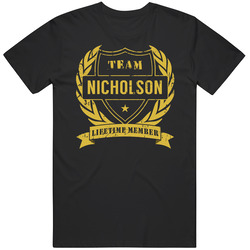 Team Nicholson Lifetime Member Last Name Surname Black Mens Size Large T Shirt Team Nicholson Lifetime Member Last Name Surname Black Mens Size Large T Shirt