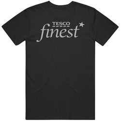 Tesco Finest Supermarket Logo Foodie Black Mens Size Large T Shirt Tesco Finest Supermarket Logo Foodie Black Mens Size Large T Shirt
