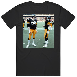 Jack Lambert Joe Greene Pittsburgh Steelers Football Fan Black Mens Size Large T Shirt Jack Lambert Joe Greene Pittsburgh Steelers Football Fan Black Mens Size Large T Shirt