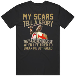 My Story Knights Templar Crusader Black Mens Size Large T Shirt